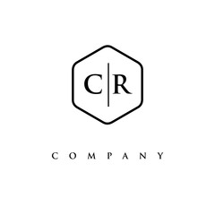initial CR logo design vector