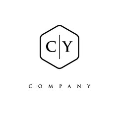 initial CY logo design vector