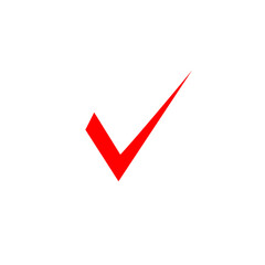red check mark with white background