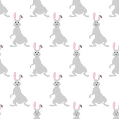 Rabbit cute animal vector illustration seamless pattern
