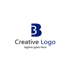 abstract logo letter B inside blue B