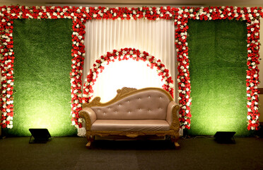 wedding stage decoration inside banquet hall