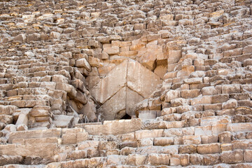Architectural details at the Great Pyramid of Giza - The Pyramid of Cheops (Khufu) 76