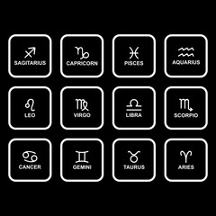 zodiac icon set vector sign symbol