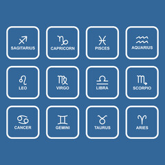 Fototapeta premium zodiac icon set vector sign symbol
