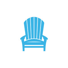 Adirondack chair vector in blue