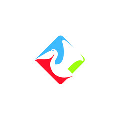 simple Pelican Vector Logo Template illustration
