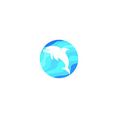 Vector illustration of a simple dolphin logo icon