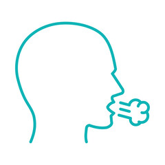 man profile coughing