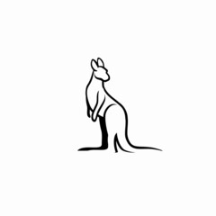 kangaroo icon logo in monochrome style designs vector
