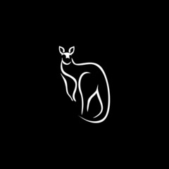 kangaroo icon logo in monochrome style designs vector