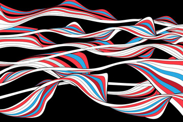 Obraz premium Multicolored vector striped waves on different backgrounds