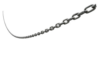 real steel chain isolated on white background,