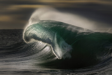 Huge waves at sunset, Sydney Australia