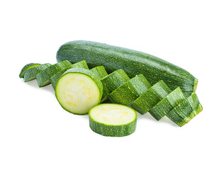 green fresh japanese cucumbers isolated
