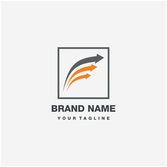 simple and elegant triple arrow icon and logo design for company