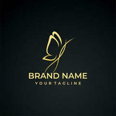 Luxury butterfly logo design template