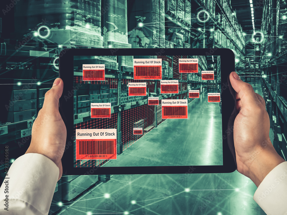 Poster smart warehouse management system using augmented reality technology to identify package picking and