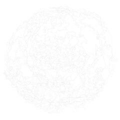 Obraz premium Neural Network of the human brain, neural connections. 3d sphere with gray lines.concept chaotic thought