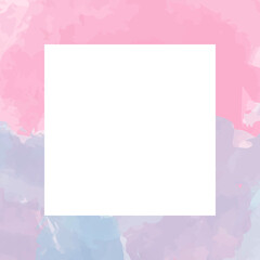 Watercolor pink frame. Vector element