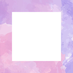 Watercolor pink frame. Vector element