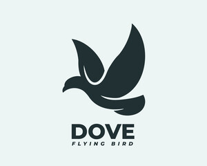 simple dove bird fly illustration logo icon symbol design inspiration