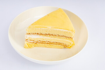 A piece of fresh cake