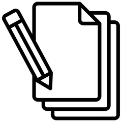 Conceptual linear design of article writing icon
