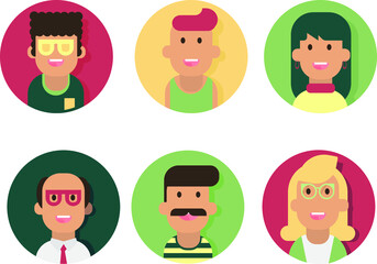 flat people for avatars young guy girl