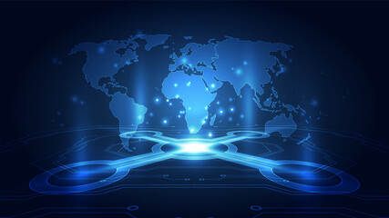 vector digital global technology concept, abstract background illustration