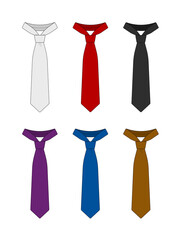 Men’s necktie template vector illustration set