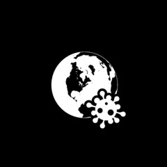 Global infection symbol isolated on dark background