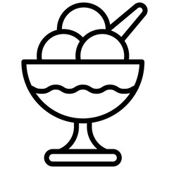 A yummy icon of ice cream scoops
