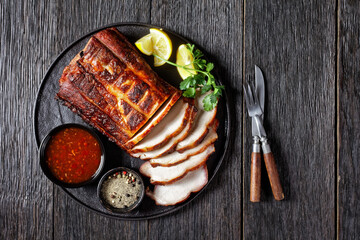 Barbecued Pork Loin Roast on a plate
