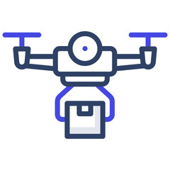 Editable flat design of drone delivery icon