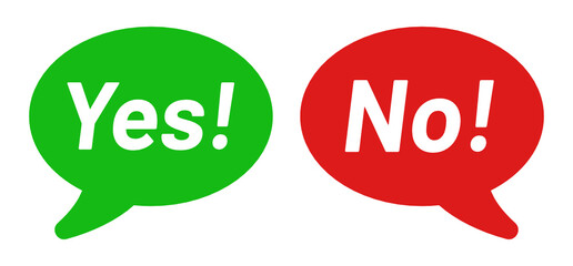 Yes No speech bubble vector illustration isolate on white background.