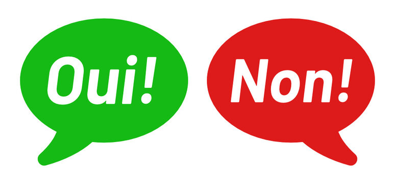 Oui et Non speech bubble chatting dialog vector illustration isolate on white background.