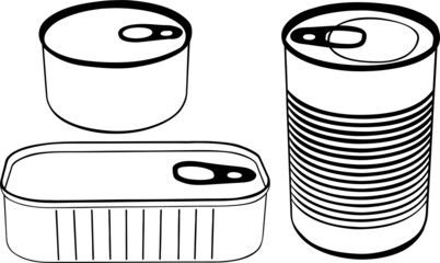 set of different tin cans - 423341064