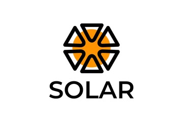 solar energy logo. sun logo design template. good for any company with a solar themed.