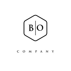 initial BO logo design vector