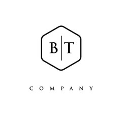 initial BT logo design vector