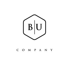 initial BU logo design vector
