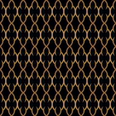 Abstract of shield pattern. Design morocco style gold on black background. Design print for illustration, texture, wallpaper, background. 