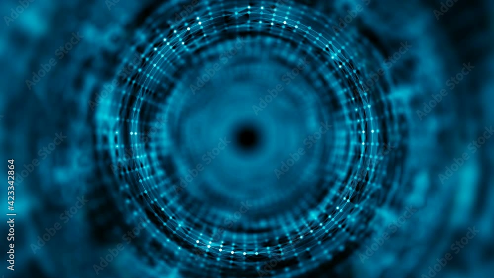 Poster interstellar space wormhole tunnel animation. time warp universe geometric background. futuristic li