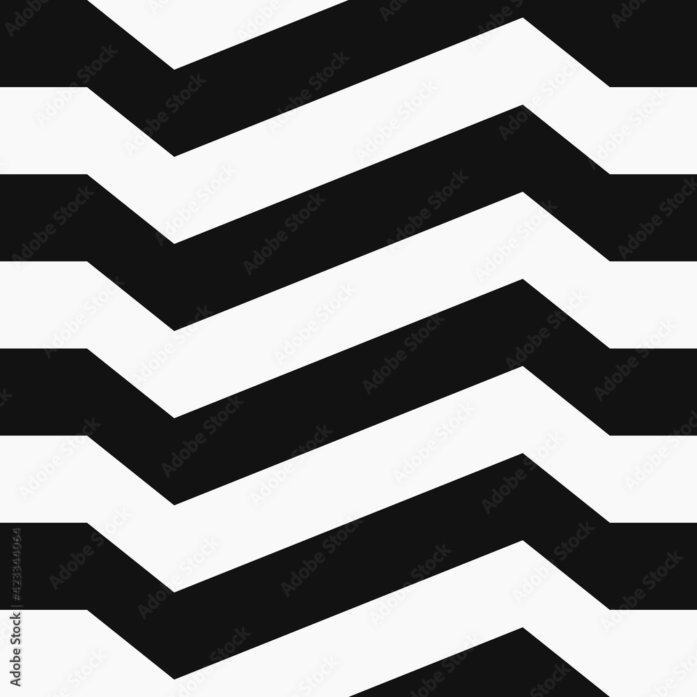 Aufkleber Zebra Angular Lines Pattern. Vector Stripes Black And White.