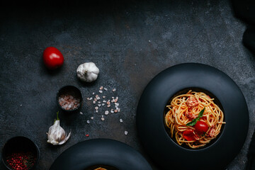Obraz na płótnie Canvas pasta with feta and tomatoes
