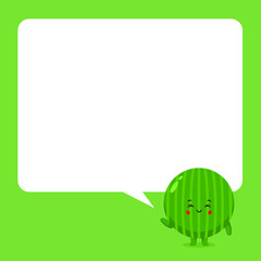 Cute Watermelon with Speech Bubbles