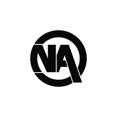 Letter NA circle logo design vector