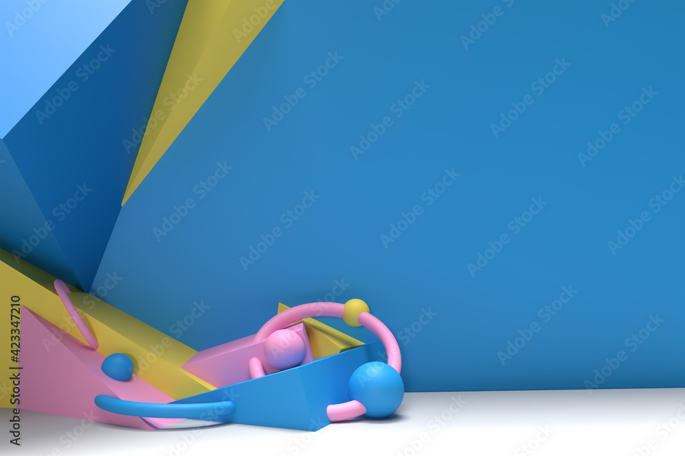Poster 3d rendering abstract background . creative architectural concept.