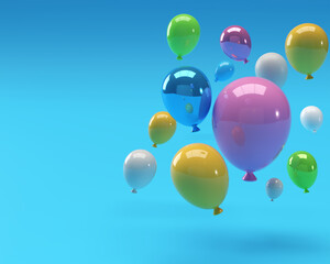 Naklejka premium 3D balloons for Birthday, Party, Wedding or Promotion Banners or Poster.